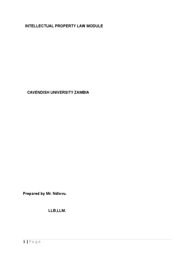 Intellectual Property Law Module | PDF | Copyright | Intellectual Property