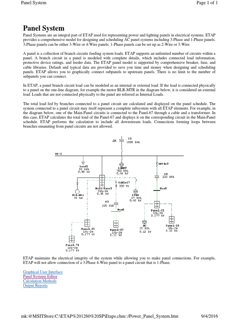 ETAP Panel Systems Overview | PDF | Computers