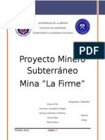 Proyecto Subterraneo Mina La Firme