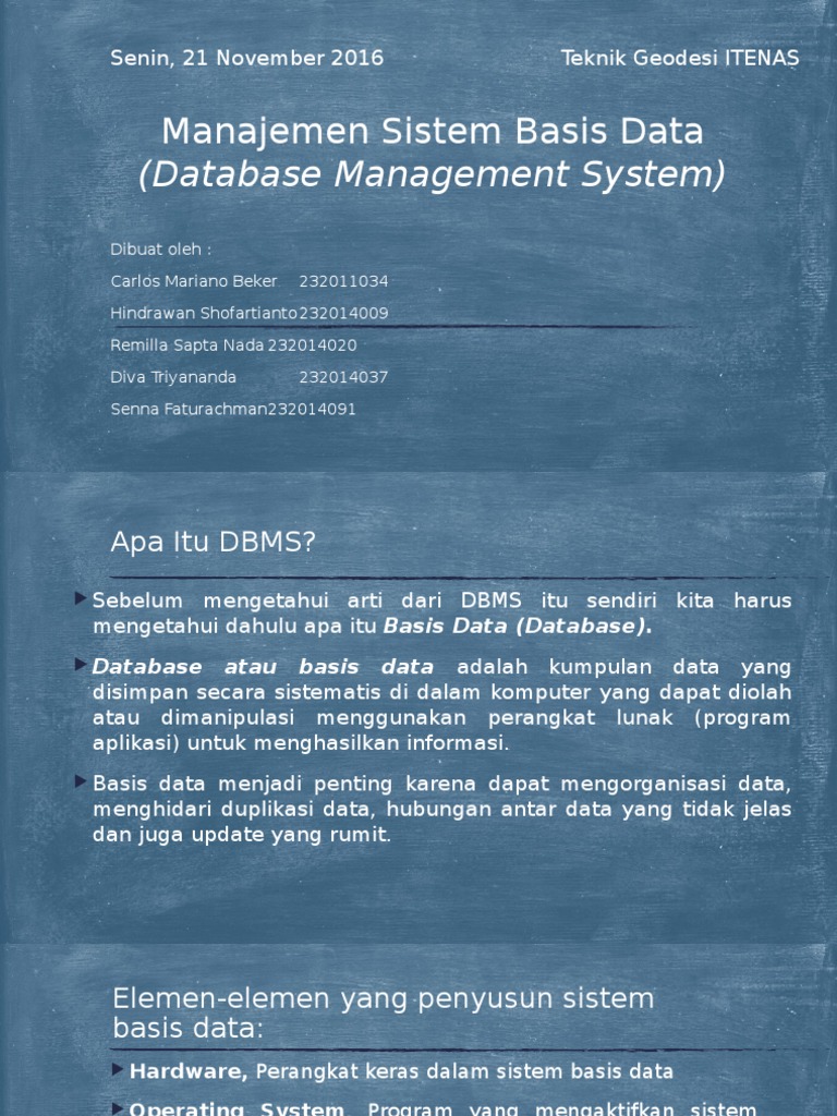 Manajemen Sistem Basis Data (DBMS) | PDF