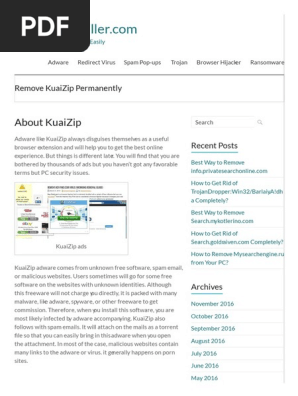 Remove KuaiZip Permanently - Removal Help | PDF | Malware.