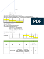 Simplex Method in Excel