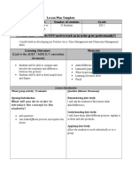 Lesson Plan Template Date Subject Number of Students Grade: Learning Outcomes