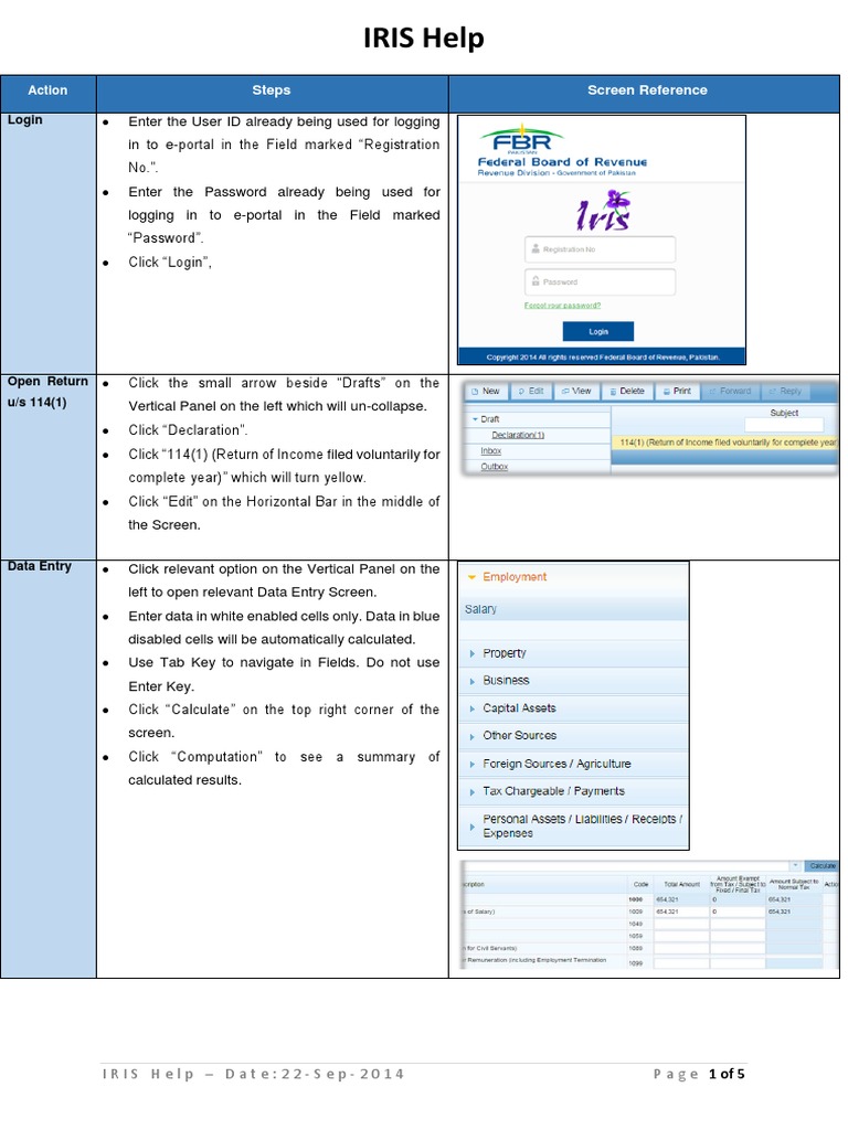 Iris Help Steps Screen Reference Pdf Login Expense