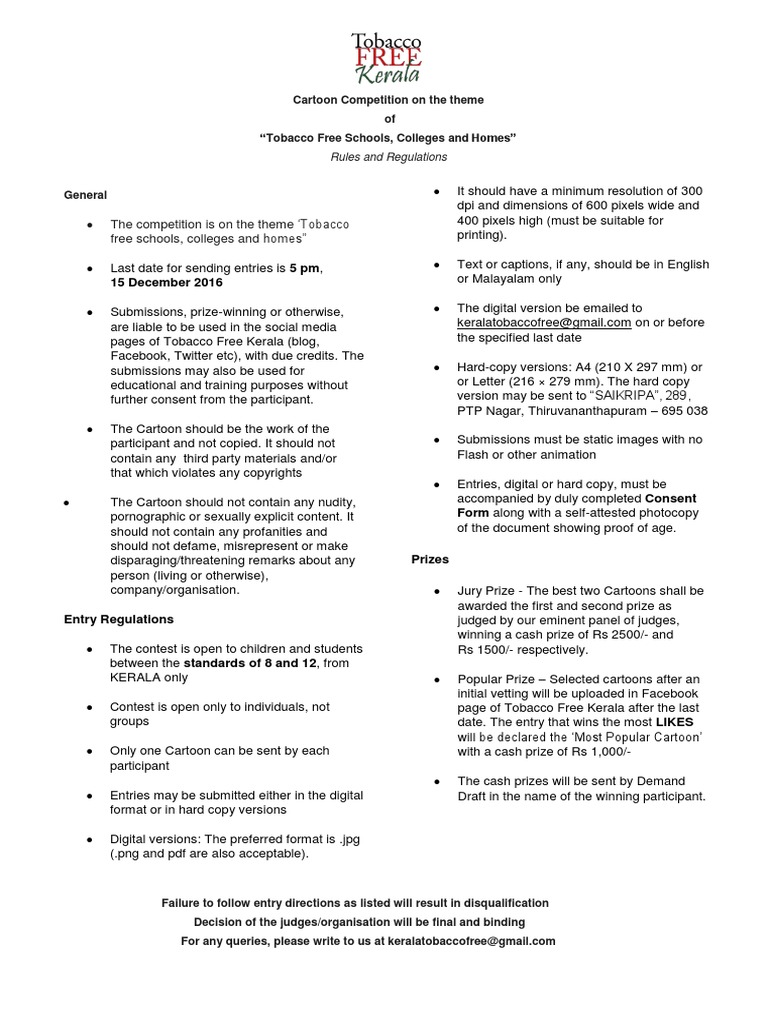 Cartoon Competition Rules | PDF