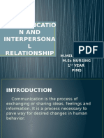 Communication and Interpersonal Relationship