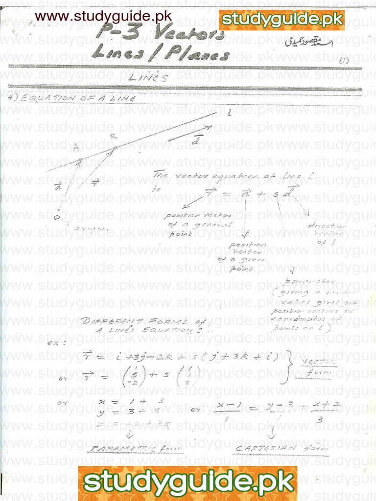 A Level Maths Vectors Notes PDF | PDF