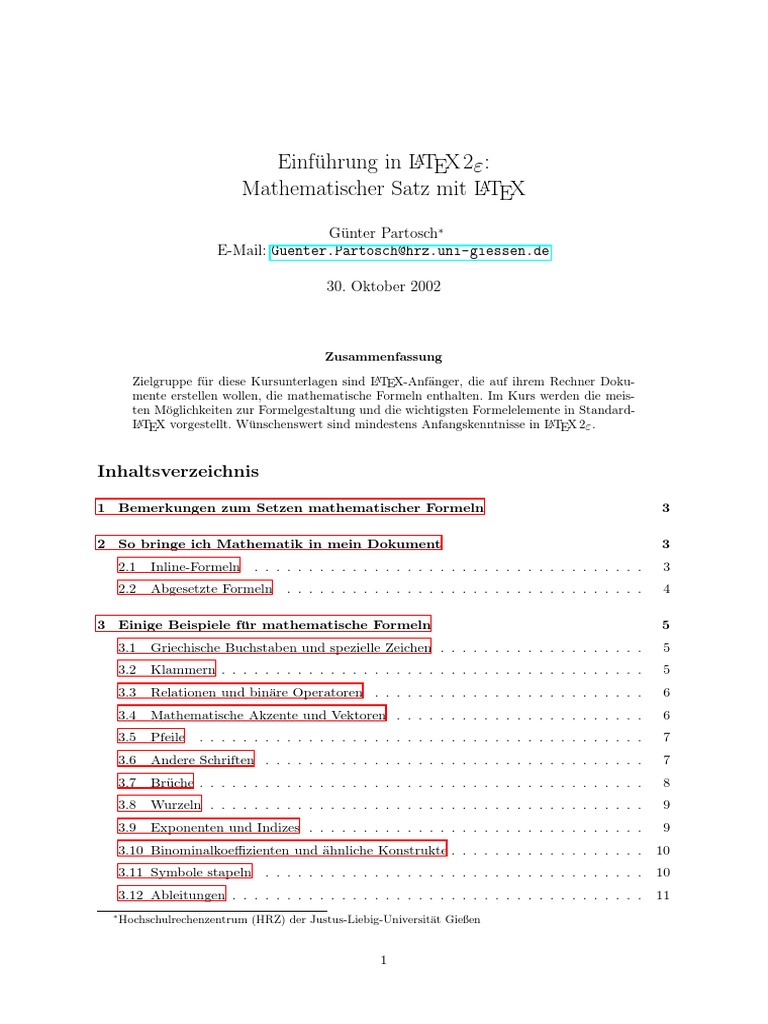 Math in Latex Basics Briefly | PDF