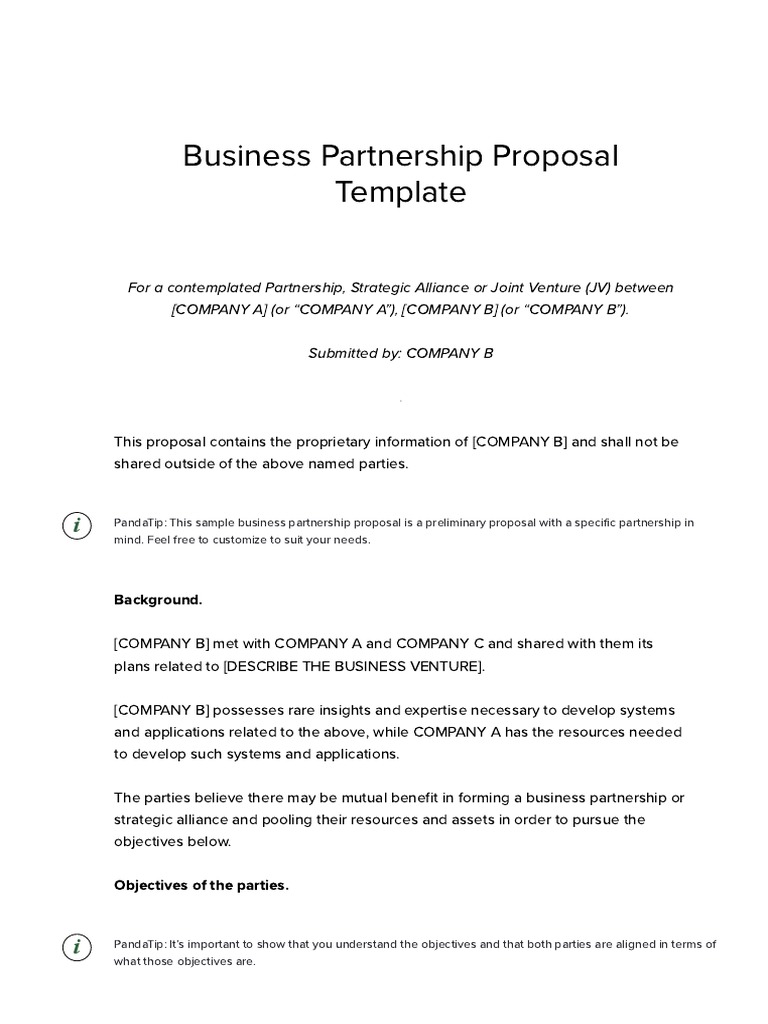 free business partnership proposal sample pdf