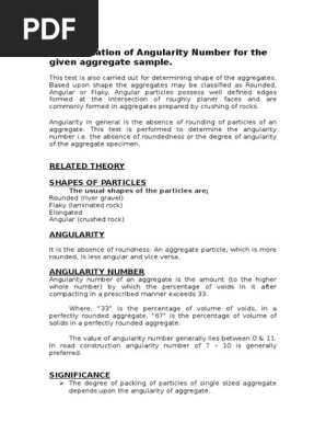 Angularity Number Road Surface Concrete