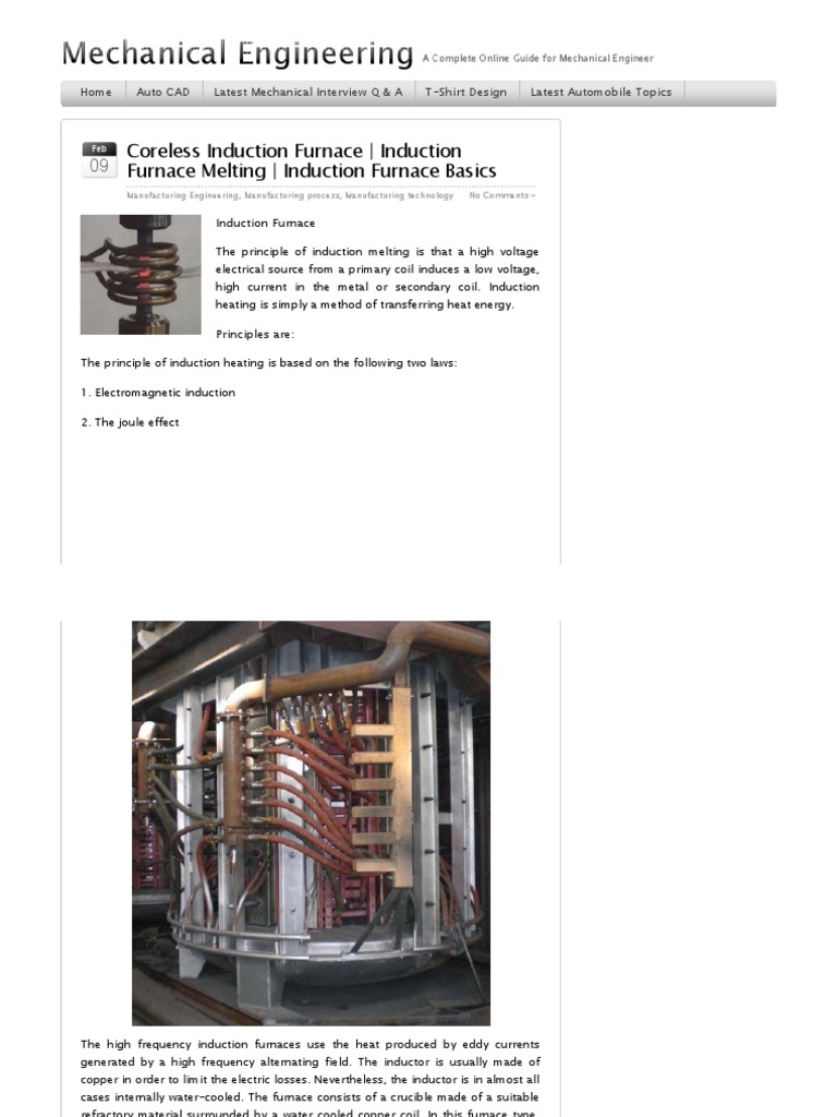 Induction Furnace Working Principle _ Mechanical Engineering Inductor Induction