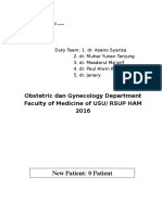 Obstetric Dan Gynecology Department Faculty of Medicine of USU/ RSUP HAM 2016