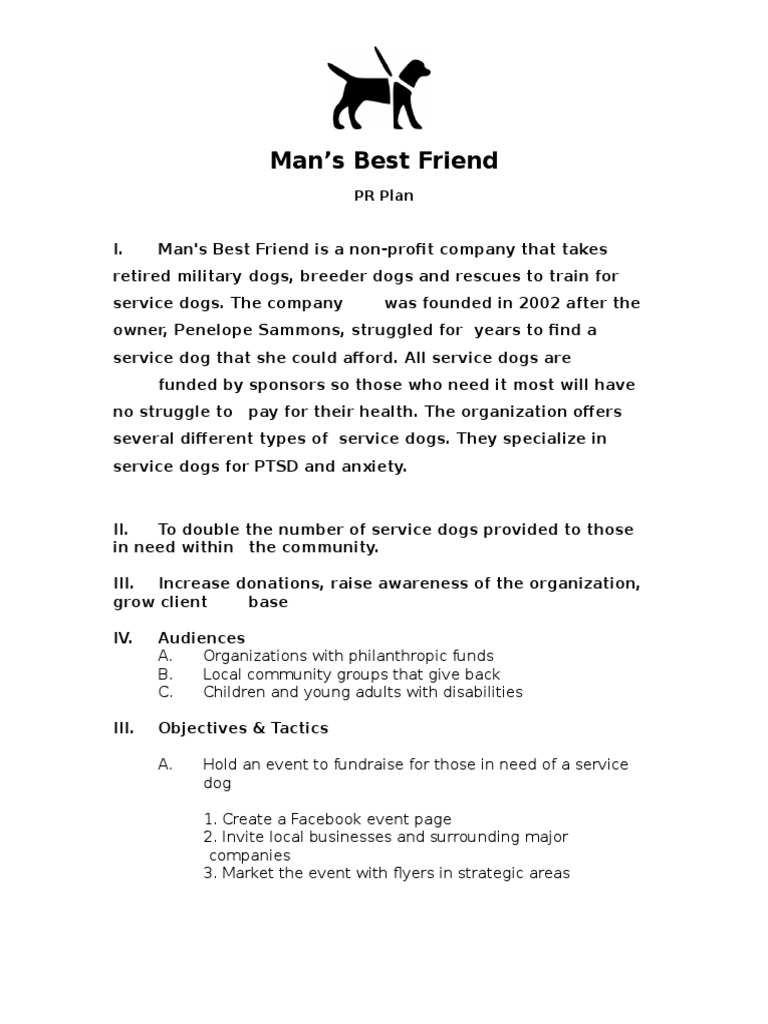 Man's Best Friend PR Plan PDF
