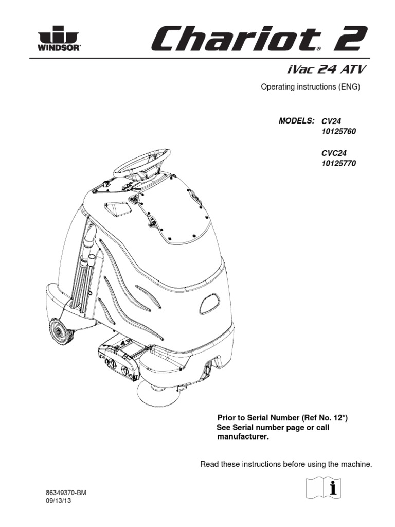 Windsor Chariot 2 Ivac 24 ATV Parts PDF Vacuum Cleaner Equipment