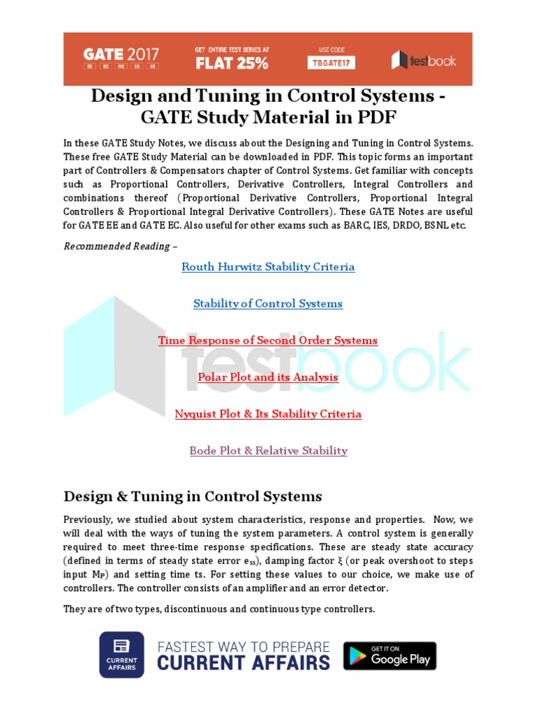 Control Systems Design & Tuning Guide | PDF | Control Theory | Emergence