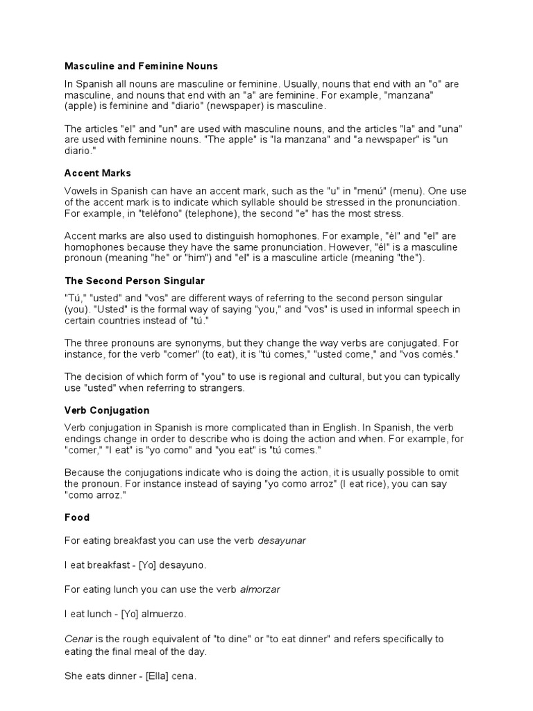 Notes And Tips Pdf Grammatical Gender Stress Linguistics