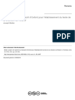 De l'autorité du manuscrit d'Oxford pour l'établissement du texte de la Chanson de Roland