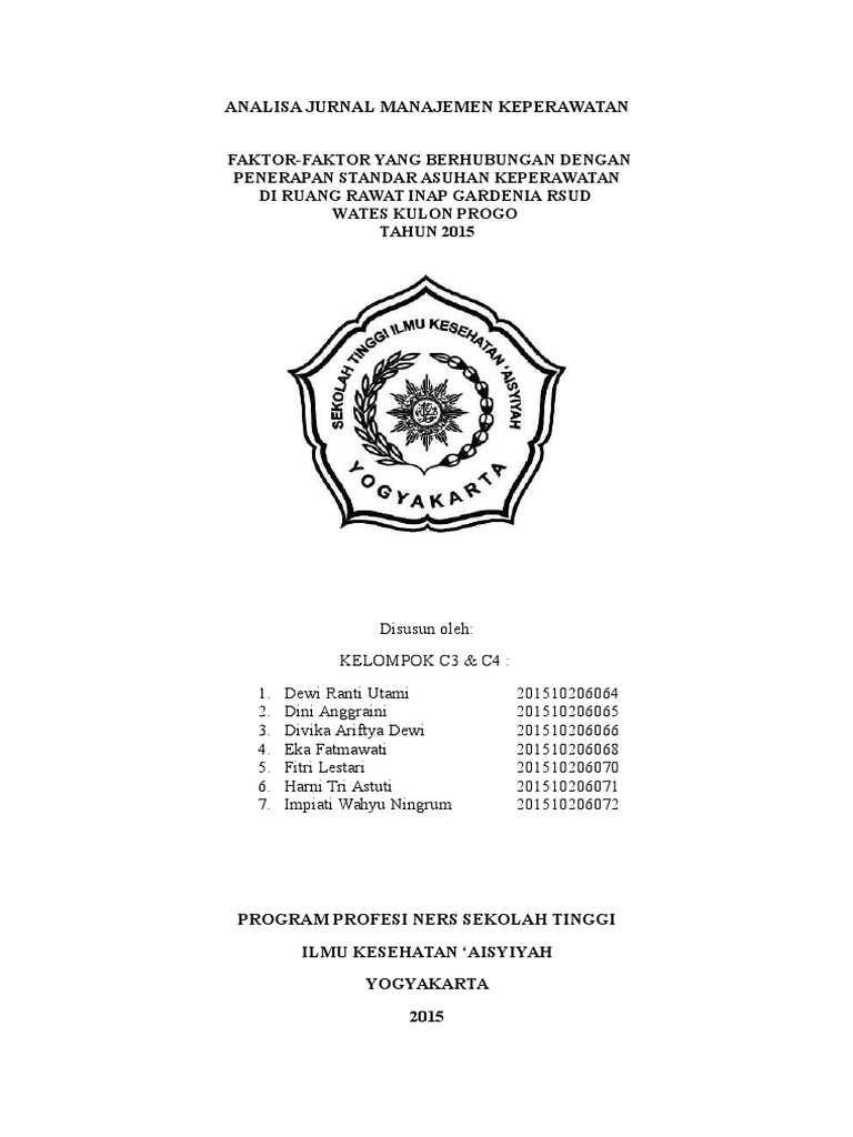 Analisa Jurnal Manajemen Keperawatan Pdf