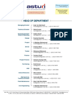 Head of Departments Contact List