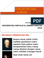 Sel: Struktur Dan Fungsi: Universitas Mathla'Ul Anwar Banten 2016
