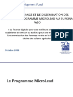 ATELIER D’ECHANGE ET DE DISSEMINATION DES RESULATS DU PROGRAMME MICROLEAD AU BURKINA FASO