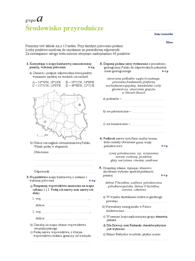 Ziemia We Wszechświecie Sprawdzian Oblicza Geografii 1 Odpowiedzi