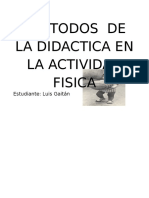 Metodos de La Didactica en La Actividad Fisica