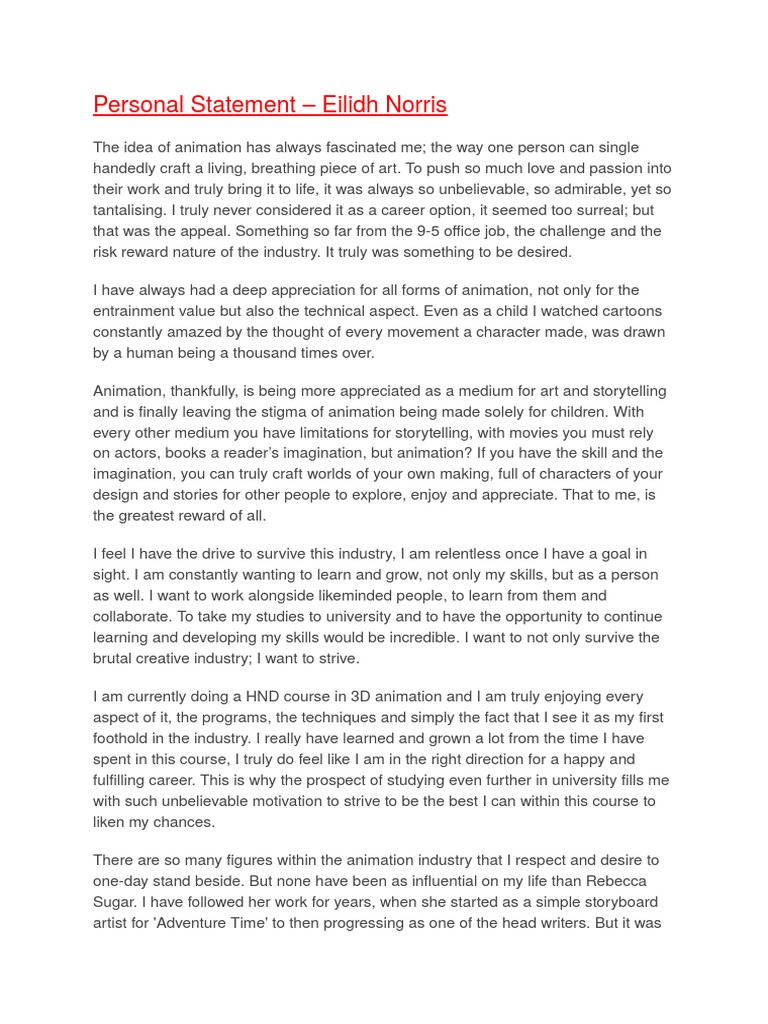 Csm personal statement picture