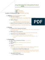 RE 381 f15 Planning Worksheet For Interpretive Product (IPW)