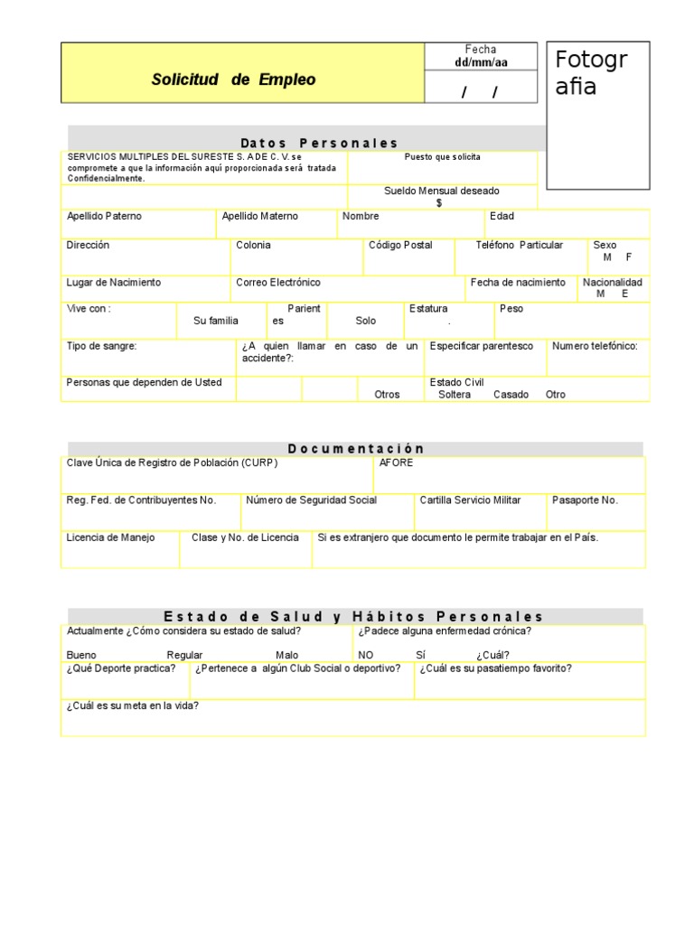 Solicitud de Empleo Printaform PDF | PDF | Business