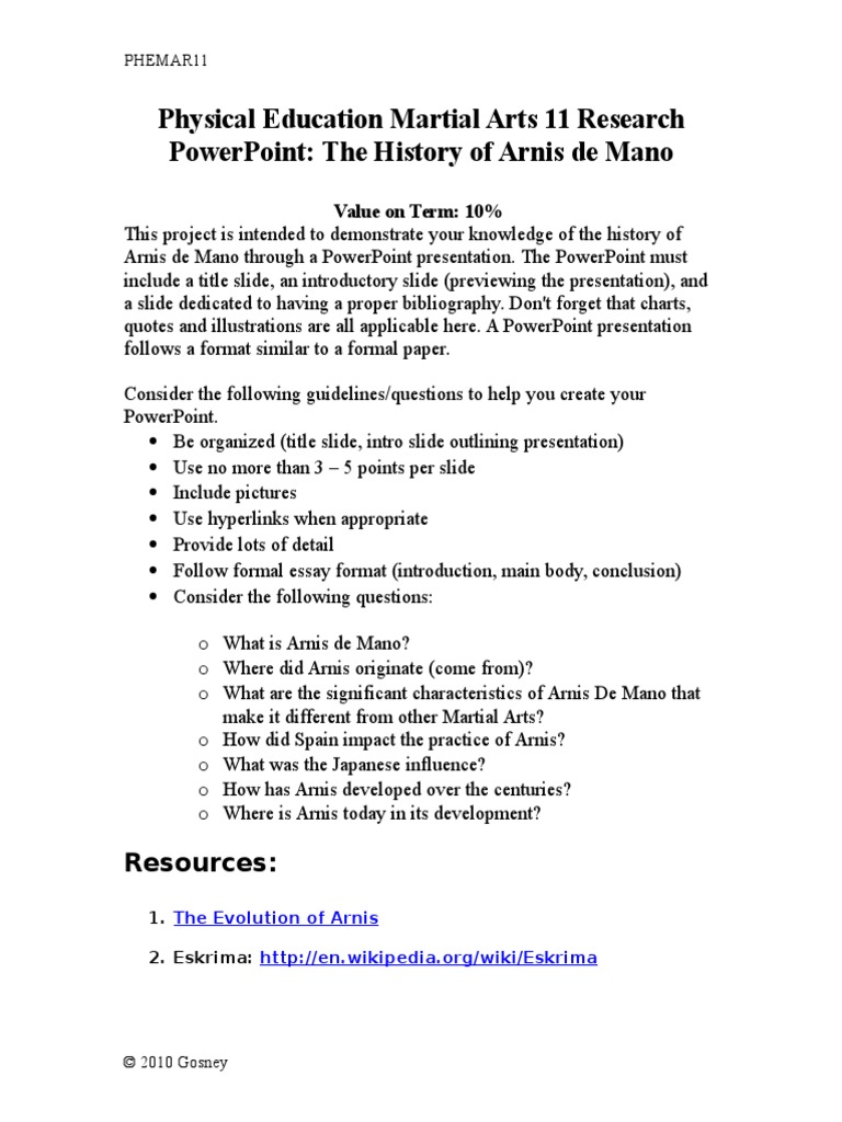 Physical Education Martial Arts 11 Research PowerPoint Essays World