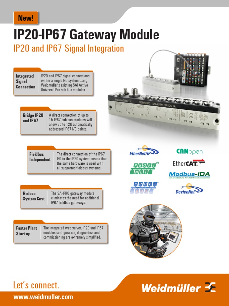 LIT1615 Weidmuller IP20-IP67 Gateway Module Flyer v3 | PDF | Gateway ...