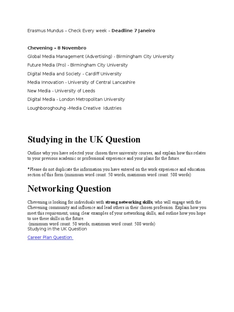 Studying in the uk question chevening 8 novembro pdf