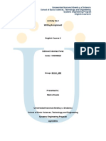 Universidad Nacional Abierta y A Distancia School of Basic Sciences, Technology and Engineering Systems Engineering Program English Course III