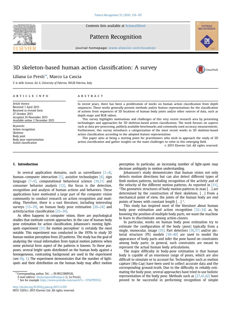 3D Skeleton-Based Human Action Classification: A Survey | PDF | Time ...