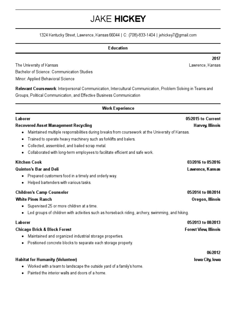 Jake Hickey Final Resume | PDF