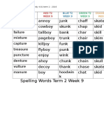 Spelling Words All Group Weekly List WB