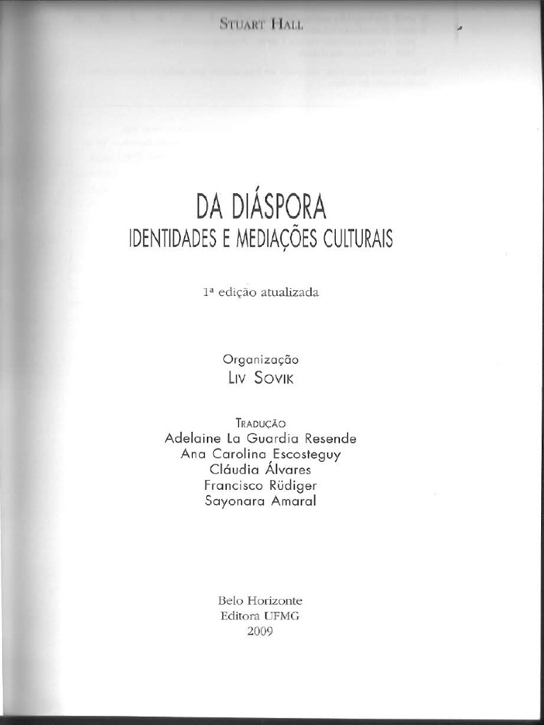 A Questão Multicultural - Da Diaspóra Identidade e Mediações Culturais ...