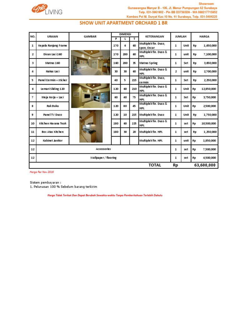 Furniture Price List and Details | PDF | Art