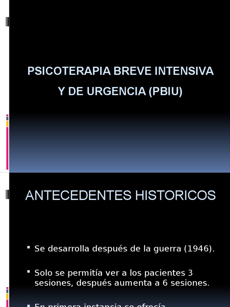 Psicoterapia Breve Intensiva (PBIU) | PDF | Psicoterapia | Cuidado de ...