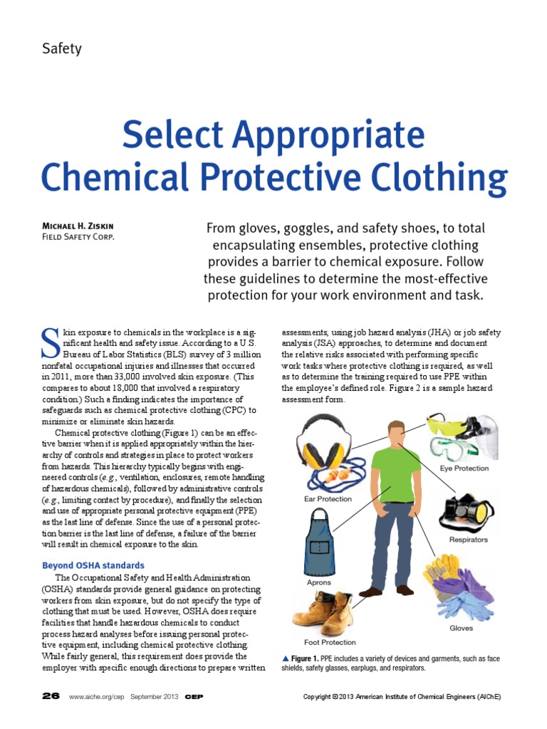 Chemical Protective Clothing Personal Protective Equipment