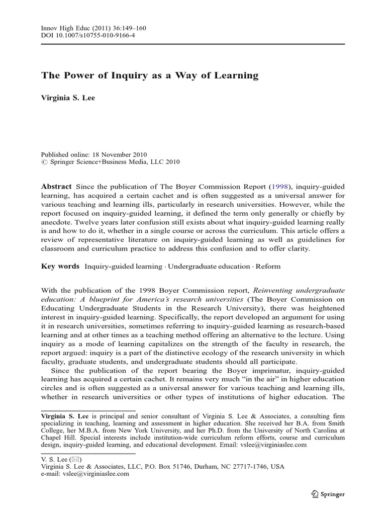 The Power of Inquiry As A Way of Learning | PDF | Constructivism ...
