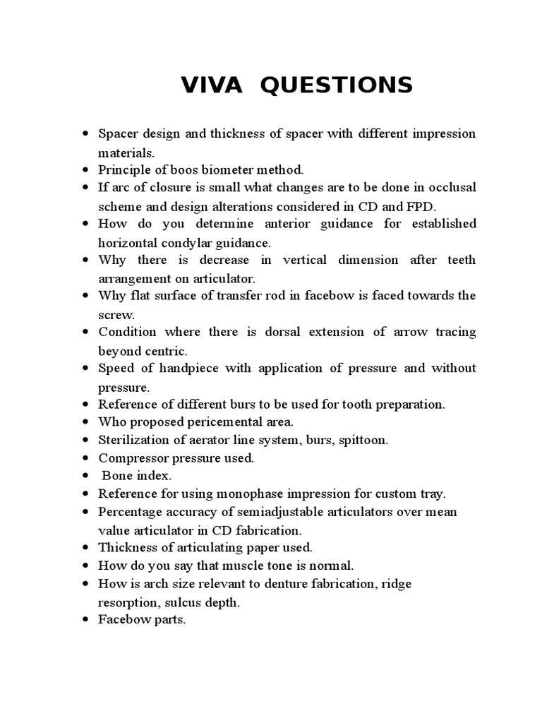 viva questions for thesis