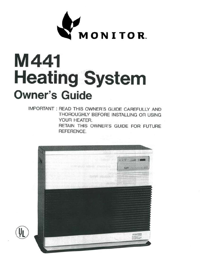 Monitor M441 Kerosene Heater Owners Manual Hvac Pipe (Fluid Conveyance)