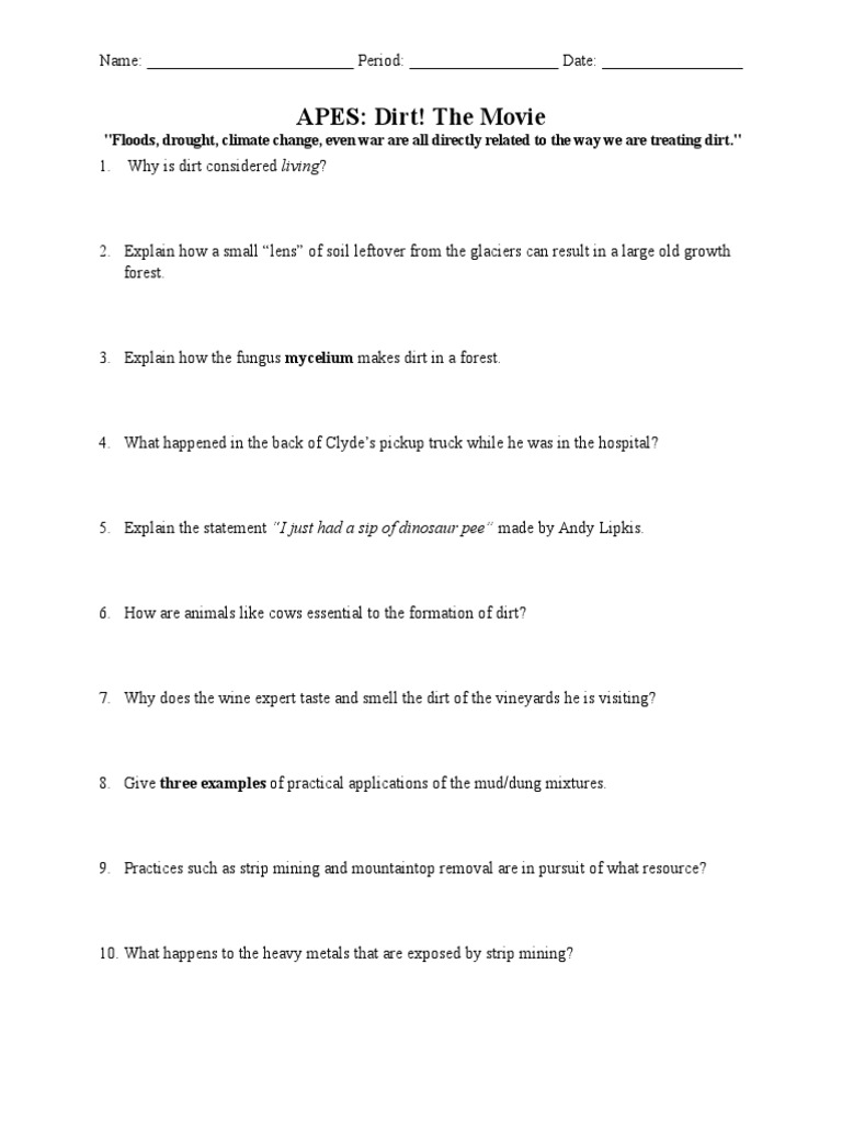 apes-dirt-movie-worksheet-pdf