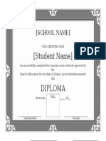 High School Diploma Certificate