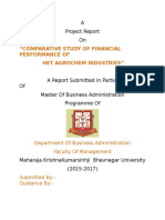 A Project Report On: "Comparative Study of Financial Performance of Het Agrochem Industries"