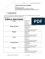 Simple Machines Foldable and Rubric