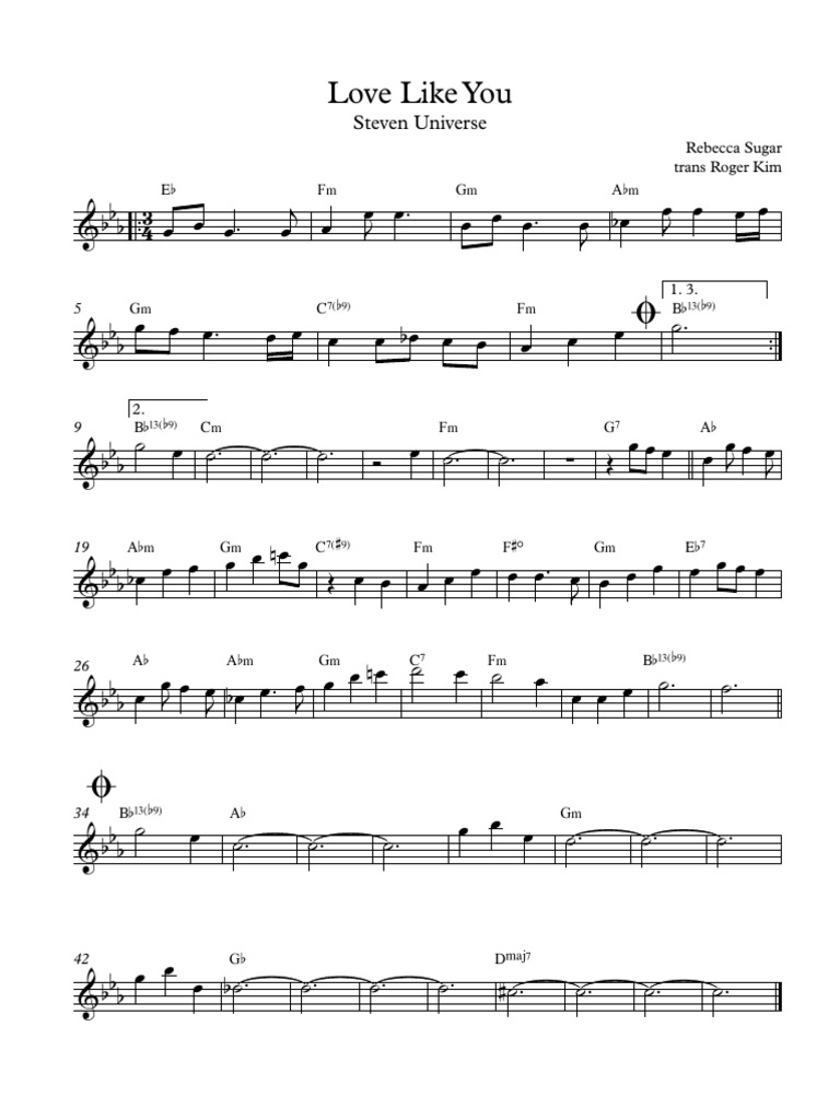 Love Like You - Steven Universe | PDF