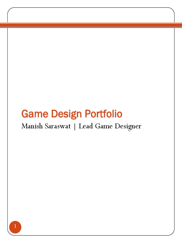 Game Design Portfolio - Manish Saraswat - 25102016 | PDF
